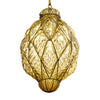 Antique Venetian Citrine Glass and Wrought Iron Lantern, Circa 1920