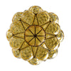 Antique Venetian Citrine Glass and Wrought Iron Lantern, Circa 1920