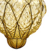Antique Venetian Citrine Glass and Wrought Iron Lantern, Circa 1920
