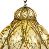 Antique Venetian Citrine Glass and Wrought Iron Lantern, Circa 1920