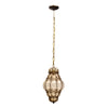 Antique Venetian Smoked Amber Glass and Wrought Iron Lantern, Circa 1920