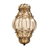 Antique Venetian Smoked Amber Glass and Wrought Iron Lantern, Circa 1920