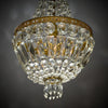 French Louis XVI Crystal and Gilt Bronze Basket Chandelier