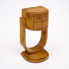 French Art Deco Burled Ash Side Table with Architectural U-form Base