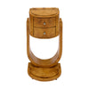 French Art Deco Burled Ash Side Table with Architectural U-form Base