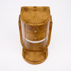 French Art Deco Burled Ash Side Table with Architectural U-form Base