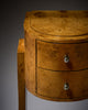 French Art Deco Burled Ash Side Table with Architectural U-form Base