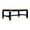 Neoclassical Ebonized and Brass Coffee Table with Antique World Map Top