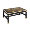 Neoclassical Ebonized and Brass Coffee Table with Antique World Map Top