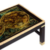 Neoclassical Ebonized and Brass Coffee Table with Antique World Map Top