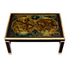 Neoclassical Ebonized and Brass Coffee Table with Antique World Map Top