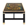 Neoclassical Ebonized and Brass Coffee Table with Antique World Map Top