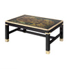 Neoclassical Ebonized and Brass Coffee Table with Antique World Map Top