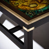 Neoclassical Ebonized and Brass Coffee Table with Antique World Map Top