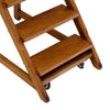 Art Deco Period French Oak Rolling Library Wooden Steps, Circa 1940