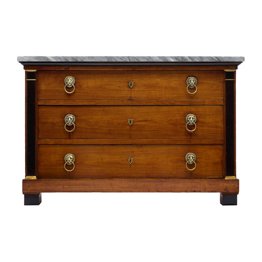 Consulat Early Empire Chest with Gray Sainte-Anne Marble Top