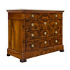 French Restoration Burled Walnut Chest of Drawers with Carrara Marble, Circa 1830