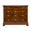 French Restoration Burled Walnut Chest of Drawers with Carrara Marble, Circa 1830