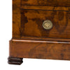 French Restoration Burled Walnut Chest of Drawers with Carrara Marble, Circa 1830