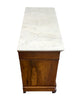French Restoration Burled Walnut Chest of Drawers with Carrara Marble, Circa 1830