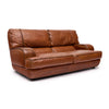 Italian Modernist Cognac Large Two Seat Leather Sofa