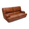 Italian Modernist Cognac Large Two Seat Leather Sofa