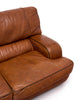 Italian Modernist Cognac Large Two Seat Leather Sofa