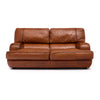 Italian Modernist Cognac Large Two Seat Leather Sofa