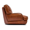Italian Modernist Cognac Large Two Seat Leather Sofa