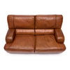 Italian Modernist Cognac Large Two Seat Leather Sofa