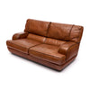 Italian Modernist Cognac Large Two Seat Leather Sofa