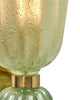 Pair of Contemporary Pale Green Murano Glass and Brass Sconces, IN STOCK
