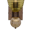 Pair of Murano Olive Green Glass and 24 Carat Gold Avventurina Sconces, IN STOCK