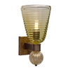 Pair of Murano Olive Green Glass and 24 Carat Gold Avventurina Sconces, IN STOCK