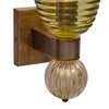 Pair of Murano Olive Green Glass and 24 Carat Gold Avventurina Sconces, IN STOCK