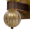 Pair of Murano Olive Green Glass and 24 Carat Gold Avventurina Sconces, IN STOCK