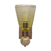 Pair of Murano Olive Green Glass and 24 Carat Gold Avventurina Sconces, IN STOCK