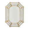 Venetian Etched Glass Octagonal Mirror with Floral and Ribbon Details, Circa 1940