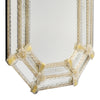 Venetian Etched Glass Octagonal Mirror with Floral and Ribbon Details, Circa 1940