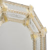 Venetian Etched Glass Octagonal Mirror with Floral and Ribbon Details, Circa 1940