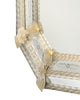 Venetian Etched Glass Octagonal Mirror with Floral and Ribbon Details, Circa 1940