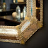 Venetian Etched Glass Octagonal Mirror with Floral and Ribbon Details, Circa 1940