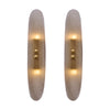 Pair of Contemporary Venetian Smoked Glass and Brass Panel Sconces, IN STOCK