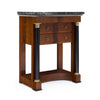 French Empire Mahogany Side Table with Ebonized Columns and Black Marble, Circa 1810