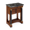 French Empire Mahogany Side Table with Ebonized Columns and Black Marble, Circa 1810