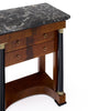 French Empire Mahogany Side Table with Ebonized Columns and Black Marble, Circa 1810