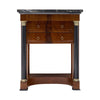 French Empire Mahogany Side Table with Ebonized Columns and Black Marble, Circa 1810