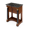 French Empire Mahogany Side Table with Ebonized Columns and Black Marble, Circa 1810
