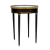 Louis XVI Style Ebonized Bouillotte Table with Carrara Marble Top
