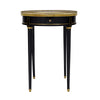 Louis XVI Style Ebonized Bouillotte Table with Carrara Marble Top